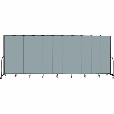 Screenflex 11 Panel Portable Room Divider, 7'4"H x 20'5"L, Fabric Color: Grey Stone