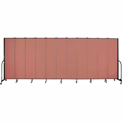 Screenflex 11 Panel Portable Room Divider, 7'4"H x 20'5"W, Fabric Color: Cranberry