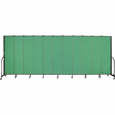 Screenflex 11 Panel Portable Room Divider, 7'4"H x 20'5"L, Fabric Color: Sea Green