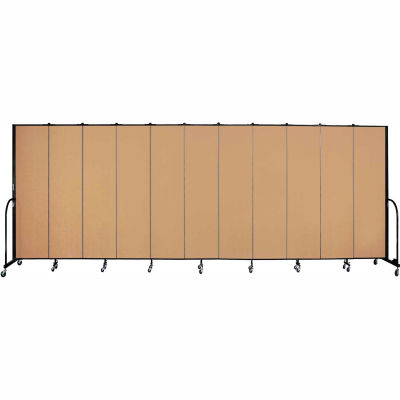 Screenflex 11 Panel Portable Room Divider, 7'4"H x 20'5"W, Fabric Color: Sand