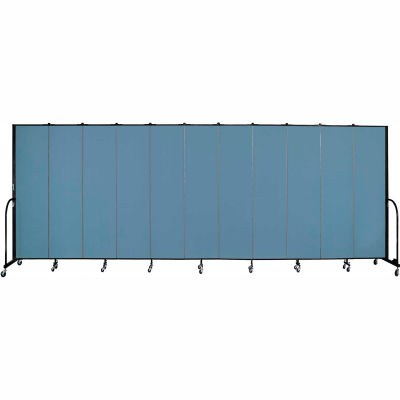 Screenflex 11 Panel Portable Room Divider, 7'4"H x 20'5"W, Fabric Color: Blue