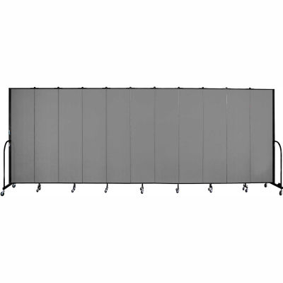 Screenflex 11 Panel Portable Room Divider, 7'4"H x 20'5"L, Fabric Color: Grey