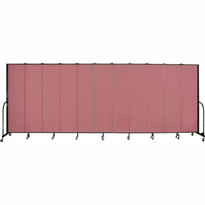 Screenflex 11 Panel Portable Room Divider, 7'4"H x 20'5"L, Fabric Color: Mauve