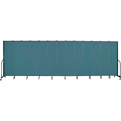 Screenflex 13 Panel Portable Room Divider, 7'4"H x 24'1"L, Fabric Color: Lake