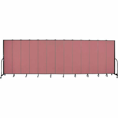 Screenflex 13 Panel Portable Room Divider, 7'4"H x 24'1"L, Fabric Color: Rose