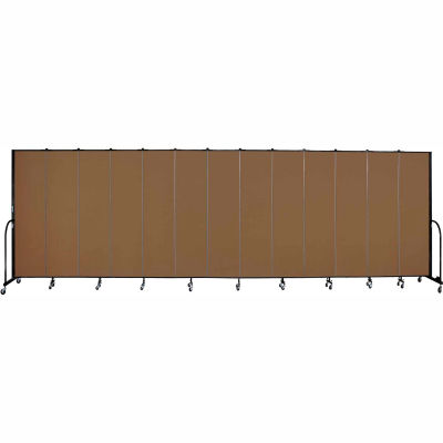 Screenflex 13 Panel Portable Room Divider, 7'4"H x 24'1"W, Fabric Color: Walnut