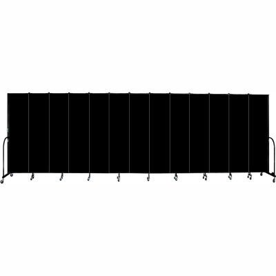 Screenflex 13 Panel Portable Room Divider, 7'4"H x 24'1"W, Fabric Color: Charcoal Black