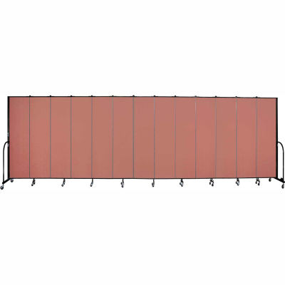 Screenflex 13 Panel Portable Room Divider, 7'4"H x 24'1"L, Fabric Color: Cranberry