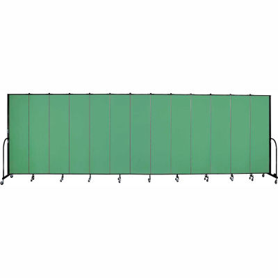 Screenflex 13 Panel Portable Room Divider, 7'4"H x 24'1"L, Fabric Color: Sea Green