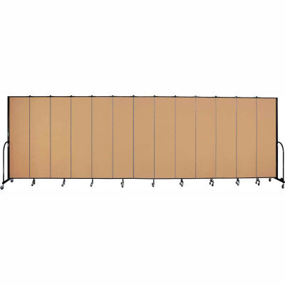 Screenflex 13 Panel Portable Room Divider, 7'4"H x 24'1"L, Fabric Color: Sand