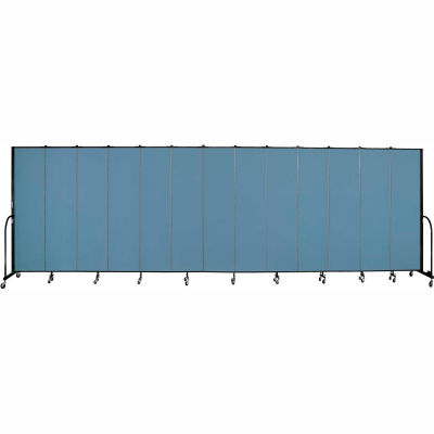 Screenflex 13 Panel Portable Room Divider, 7'4"H x 24'1"L, Fabric Color: Blue