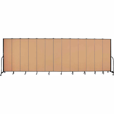 Screenflex 13 Panel Portable Room Divider, 7'4"H x 24'1"L, Fabric Color: Wheat