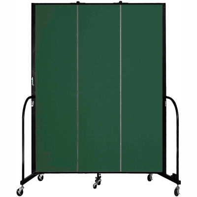 Screenflex 3 Panel Portable Room Divider, 7'4"H x 5'9"L, Fabric Color: Mallard