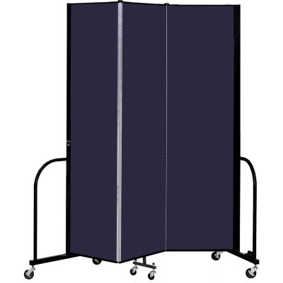 Screenflex 3 Panel Portable Room Divider, 7'4" H x 5'9" L, Fabric Color: Navy