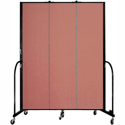 Screenflex 3 Panel Portable Room Divider, 7'4"H x 5'9"W, Fabric Color: Cranberry