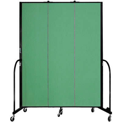 Screenflex 3 Panel Portable Room Divider, 7'4"H x 5'9"L, Fabric Color: Sea Green