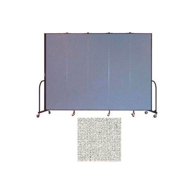 Screenflex 5 Panel Portable Room Divider, 7'4"H x 9'5"L, Vinyl Color: Granite