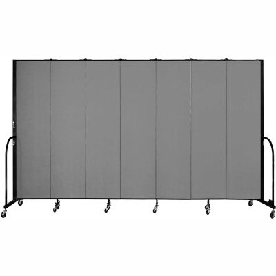 Screenflex 7 Panel Portable Room Divider, 7'4"H x 13'1"W, Fabric Color: Stone