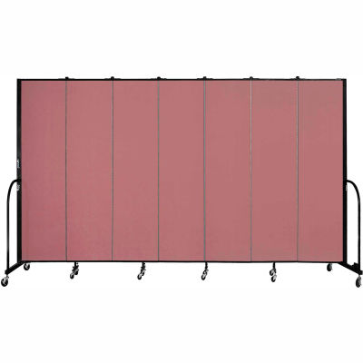 Screenflex 7 Panel Portable Room Divider, 7'4"H x 13'1"L, Fabric Color: Rose
