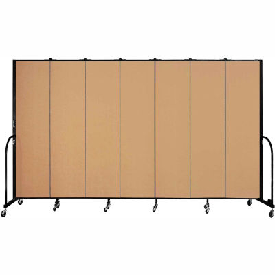 Screenflex 7 Panel Portable Room Divider, 7'4"H x 13'1"W, Fabric Color: Sand