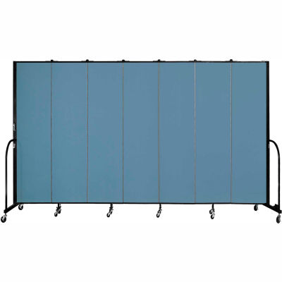 Screenflex 7 Panel Portable Room Divider, 7'4"H x 13'1"L, Fabric Color: Blue