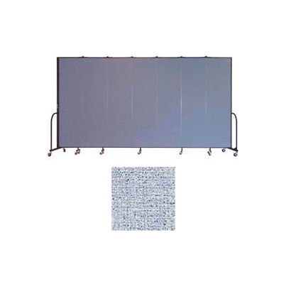 Screenflex 7 Panel Portable Room Divider, 7'4"H x 13'1"L, Vinyl Color: Blue Tide