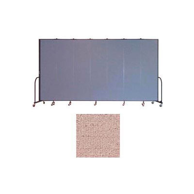 Screenflex 7 Panel Portable Room Divider, 7'4"H x 13'1"W, Vinyl Color: Raspberry Mist