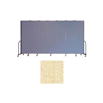 Screenflex 7 Panel Portable Room Divider, 7'4"H x 13'1"L, Vinyl Color: Hazelnut