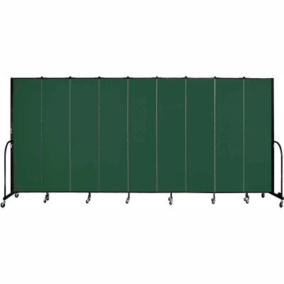 Screenflex 9 Panel Portable Room Divider, 7'4"H x 16'9"W, Fabric Color: Mallard