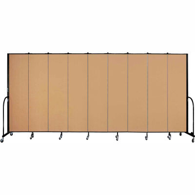 Screenflex 9 Panel Portable Room Divider, 7'4"H x 16'9"W, Fabric Color: Sand