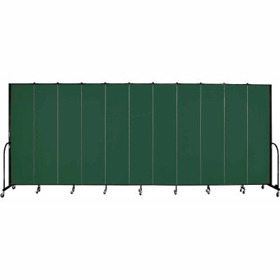 Screenflex 11 Panel Portable Room Divider, 8'H x 20'5"W, Fabric Color: Mallard