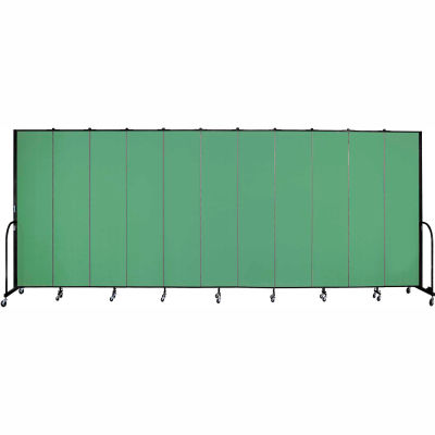 Screenflex 11 Panel Portable Room Divider, 8'H x 20'5"L, Fabric Color: Sea Green