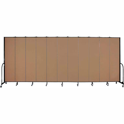 Screenflex 11 Panel Portable Room Divider, 8'H x 20'5"L, Fabric Color: Beech
