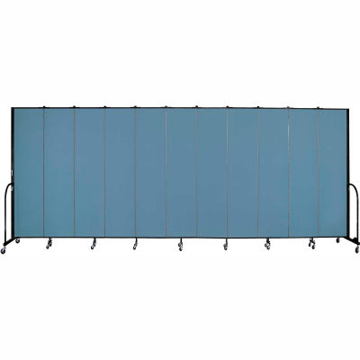 Screenflex 11 Panel Portable Room Divider, 8'H x 20'5"W, Fabric Color: Blue