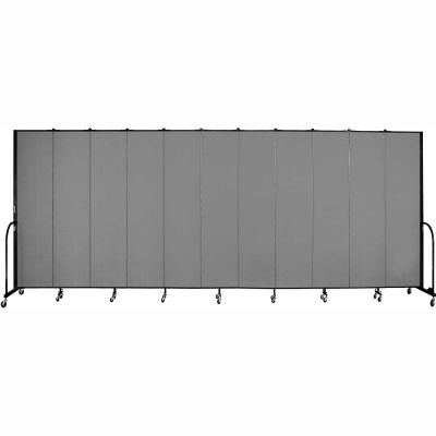Screenflex 11 Panel Portable Room Divider, 8'H x 20'5"L, Fabric Color: Grey