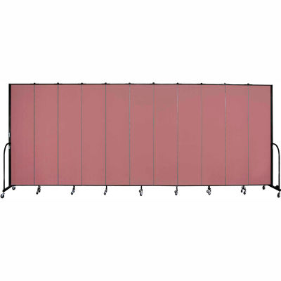 Screenflex 11 Panel Portable Room Divider, 8'H x 20'5"L, Fabric Color: Mauve