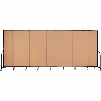 Screenflex 11 Panel Portable Room Divider, 8'H x 20'5"L, Fabric Color: Wheat