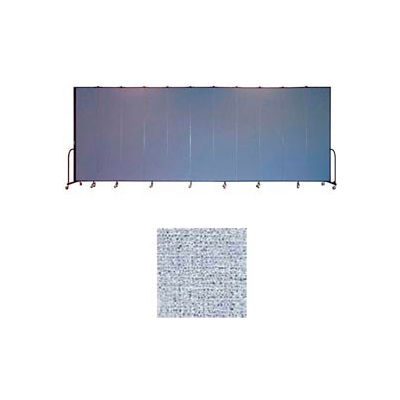 Screenflex 11 Panel Portable Room Divider, 8'H x 20'5"W, Vinyl Color: Blue Tide