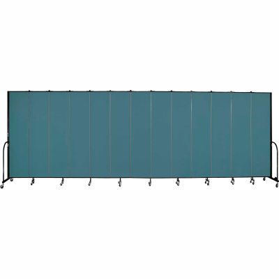 Screenflex 13 Panel Portable Room Divider, 8'H x 24'1"W, Fabric Color: Lake