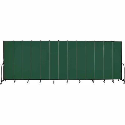 Screenflex 13 Panel Portable Room Divider, 8'H x 24'1"W, Fabric Color: Mallard