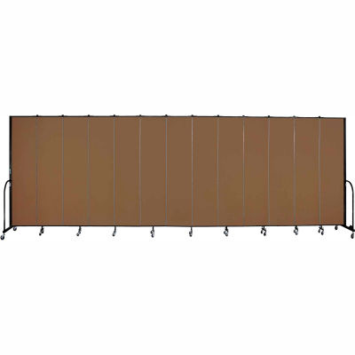 Screenflex 13 Panel Portable Room Divider, 8'H x 24'1"L, Fabric Color: Walnut