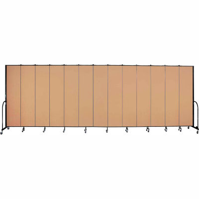 Screenflex 13 Panel Portable Room Divider, 8'H x 24'1"L, Fabric Color: Desert