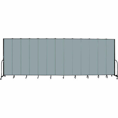 Screenflex 13 Panel Portable Room Divider, 8'H x 24'1"L, Fabric Color: Grey Stone