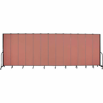 Screenflex 13 Panel Portable Room Divider, 8'H x 24'1"L, Fabric Color: Cranberry