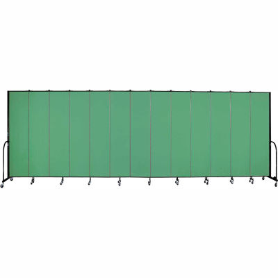 Screenflex 13 Panel Portable Room Divider, 8'H x 24'1"L, Fabric Color: Sea Green