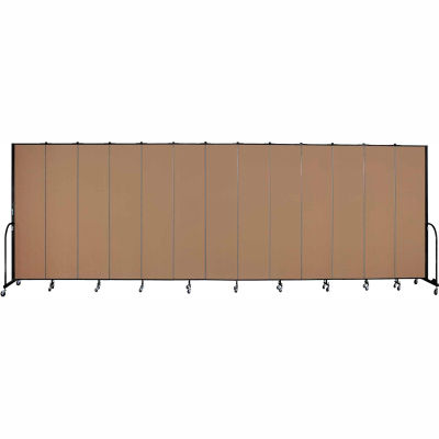 Screenflex 13 Panel Portable Room Divider, 8'H x 24'1"W, Fabric Color: Beech