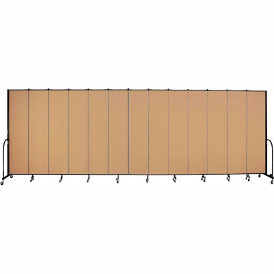 Screenflex 13 Panel Portable Room Divider, 8'H x 24'1"L, Fabric Color: Sand