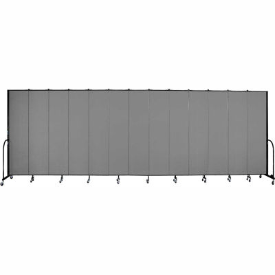 Screenflex 13 Panel Portable Room Divider, 8'H x 24'1"W, Fabric Color: Grey