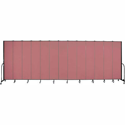 Screenflex 13 Panel Portable Room Divider, 8'H x 24'1"L, Fabric Color: Mauve