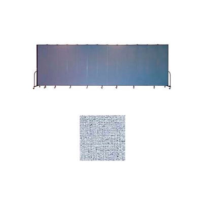 Screenflex 13 Panel Portable Room Divider, 8'H x 24'1"W, Vinyl Color: Blue Tide